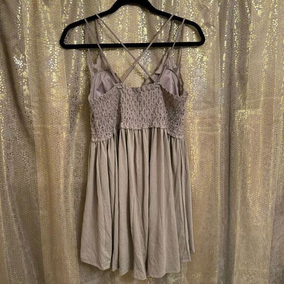 Zenana Tan Brown Crochet Cami Lace Bralette Mini Dress/Top 1X NWOT - Picture 2 of 6